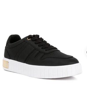 London Rag Black Sneakers with Gold Detail on Heel